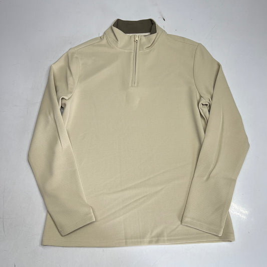 THOMAS STERLING Half Zip Up Waffle Knit Jacket Men's Sz M Khaki 110034747