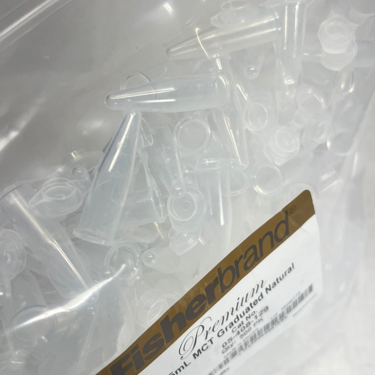FISHER BRAND (500 PACK) Premium Microcentrifuge Tubes 1.5mL Natural 05-408-129