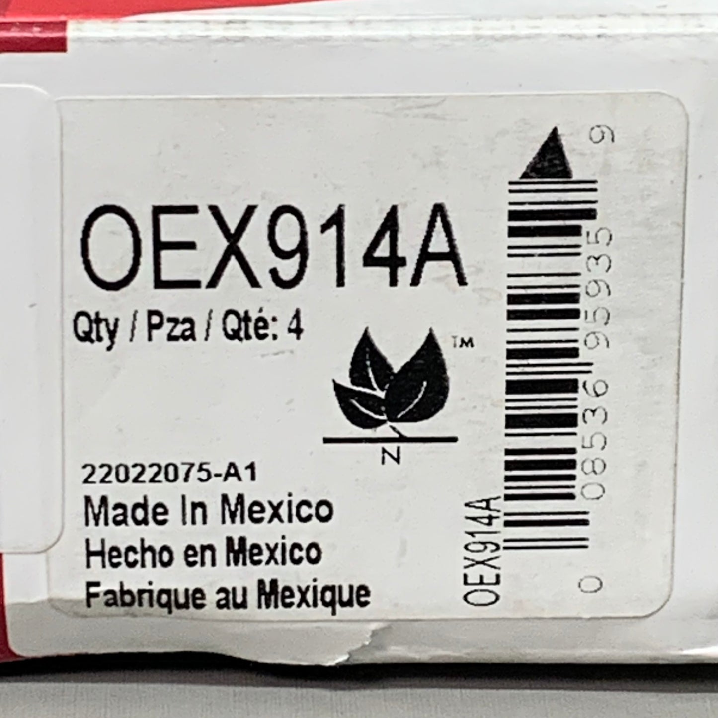 WAGNER OEx Ceramic Disc Brake Pad Set 5 1/2" x 2 1/2" Grey OEX914A