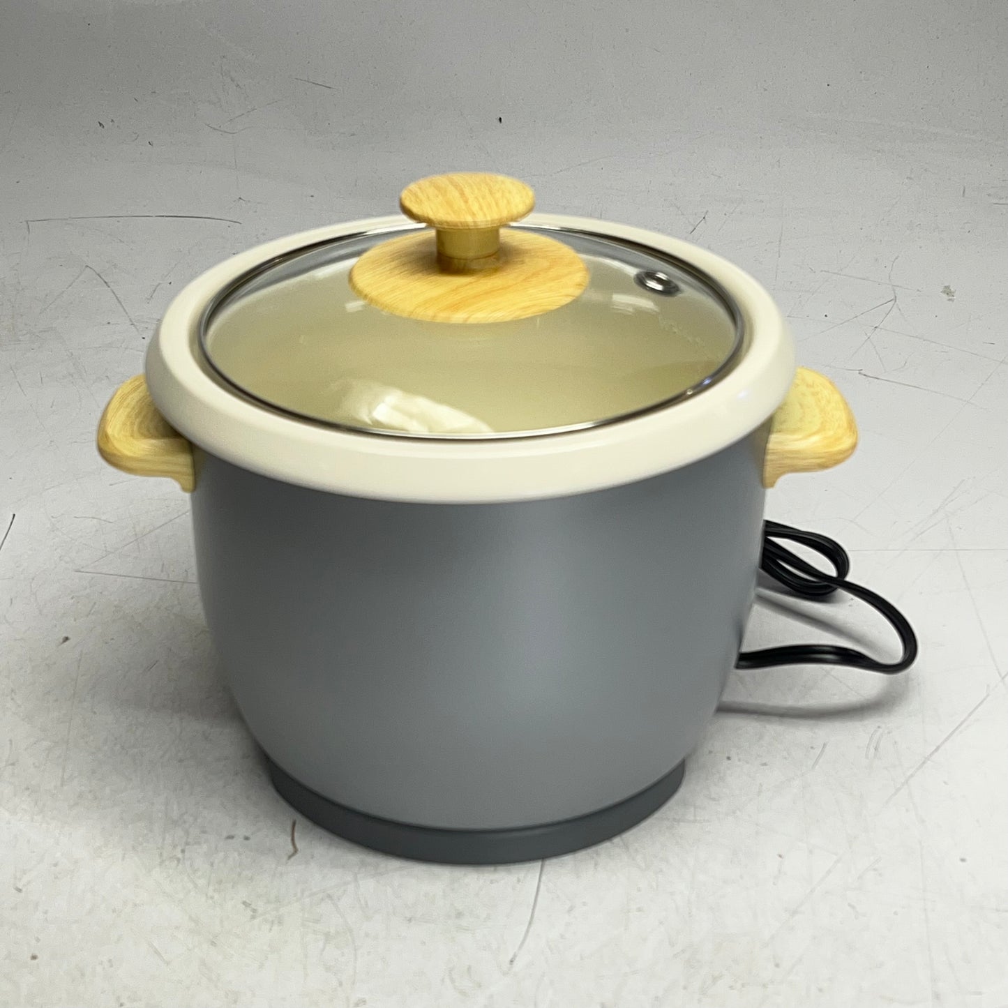 GREEN LIFE One Touch Design Rice Cooker  6-Cup Grey/Faux Wood CC008703-003