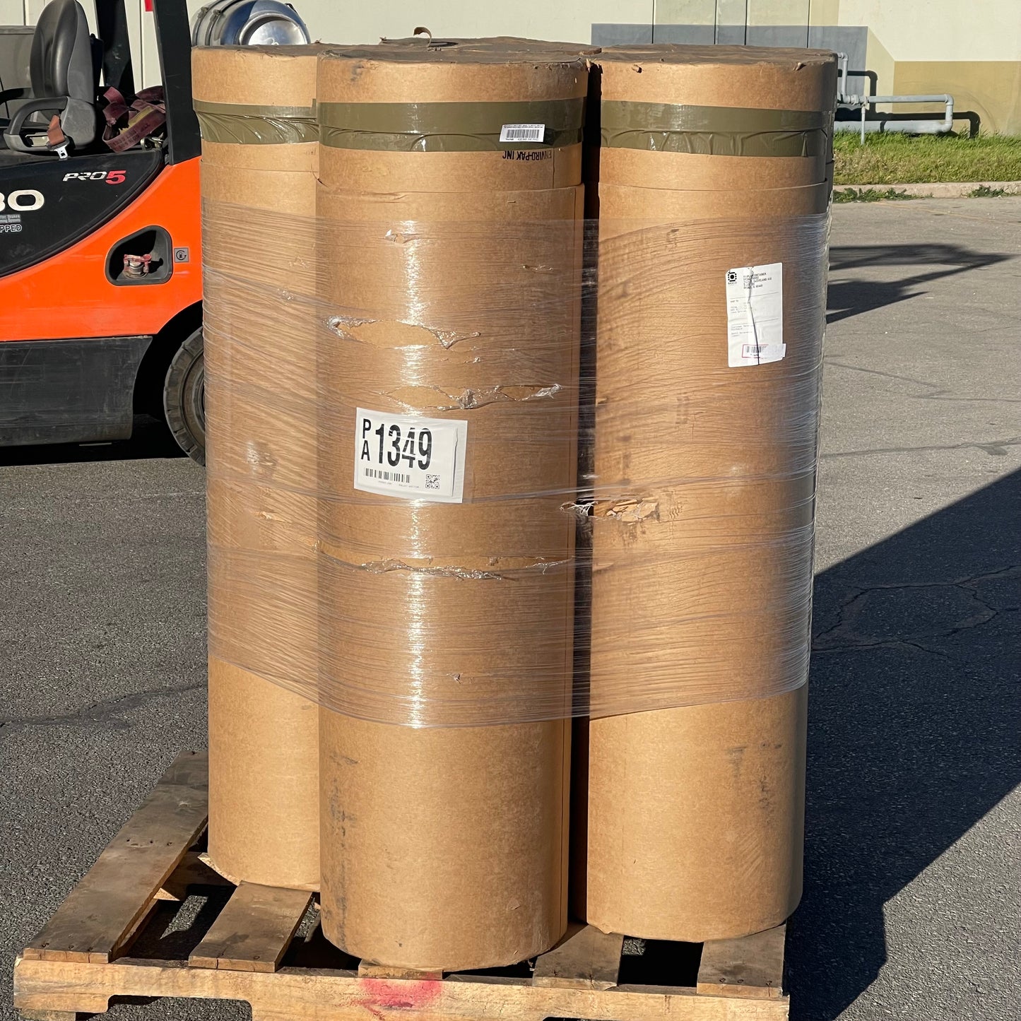 ZA@ Pallet of ENVIRO-PAK Fibre Drums 55” X 16” (AS-IS)