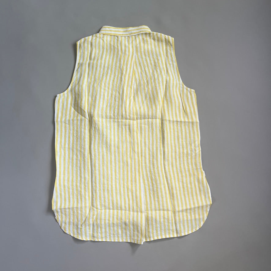 TOMMY BAHAMA Women's Cabana Stripe Shirt Sleeveless Island Sun Yellow Size L (New)