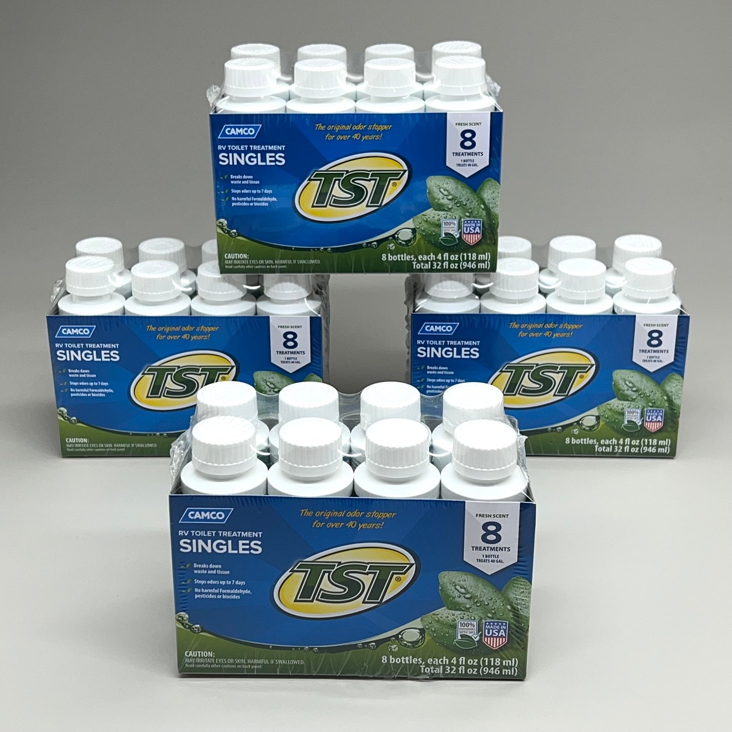 CAMCO (4 PACK) TST RV Toilet Treatment Singles 8 Pack Fresh Scent 4 fl oz 40221