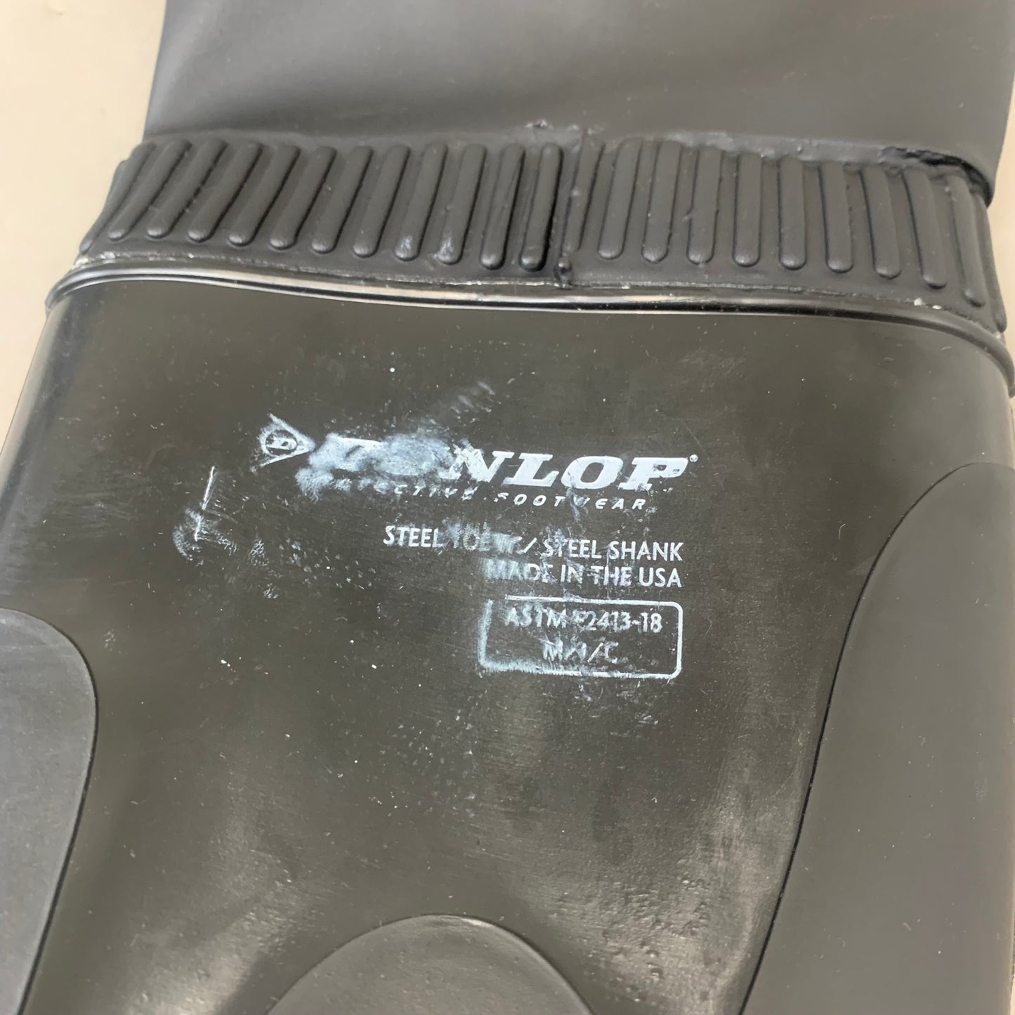 DUNLOP Hip/Thigh Wader Steel Toe Boots Steel Toe Unisex Sz 9 Black/Grey 86056