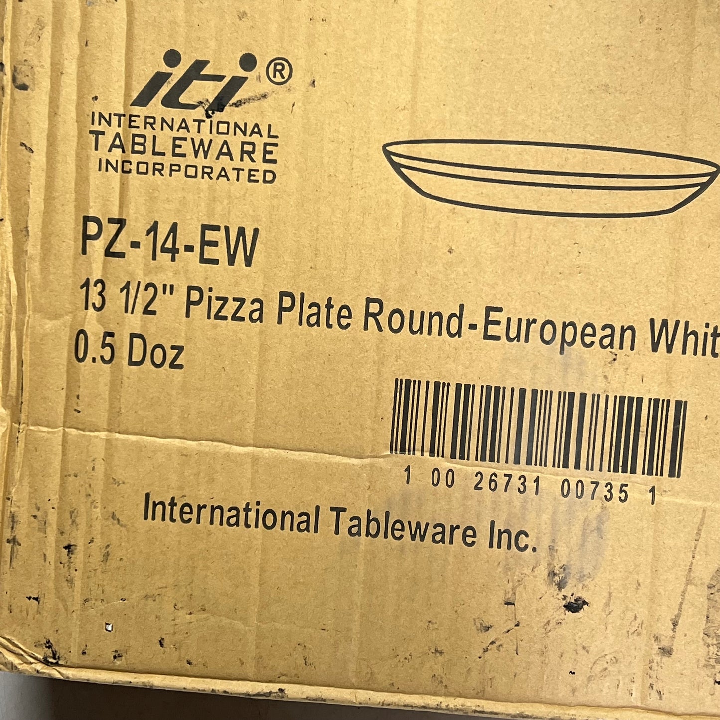 ITI (6 PACK) International Tableware Pizza Plate 13.5" Dia European White 37T019