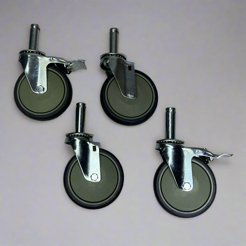QUANTUM STORAGE Swivel Stem Caster Kit For Wire Shelving 5"x1"x1/4" WR-00H