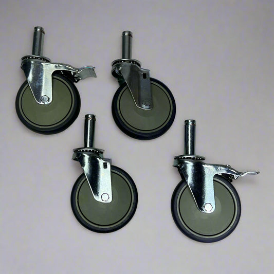 QUANTUM STORAGE Swivel Stem Caster Kit For Wire Shelving 5"x1"x1/4" WR-00H