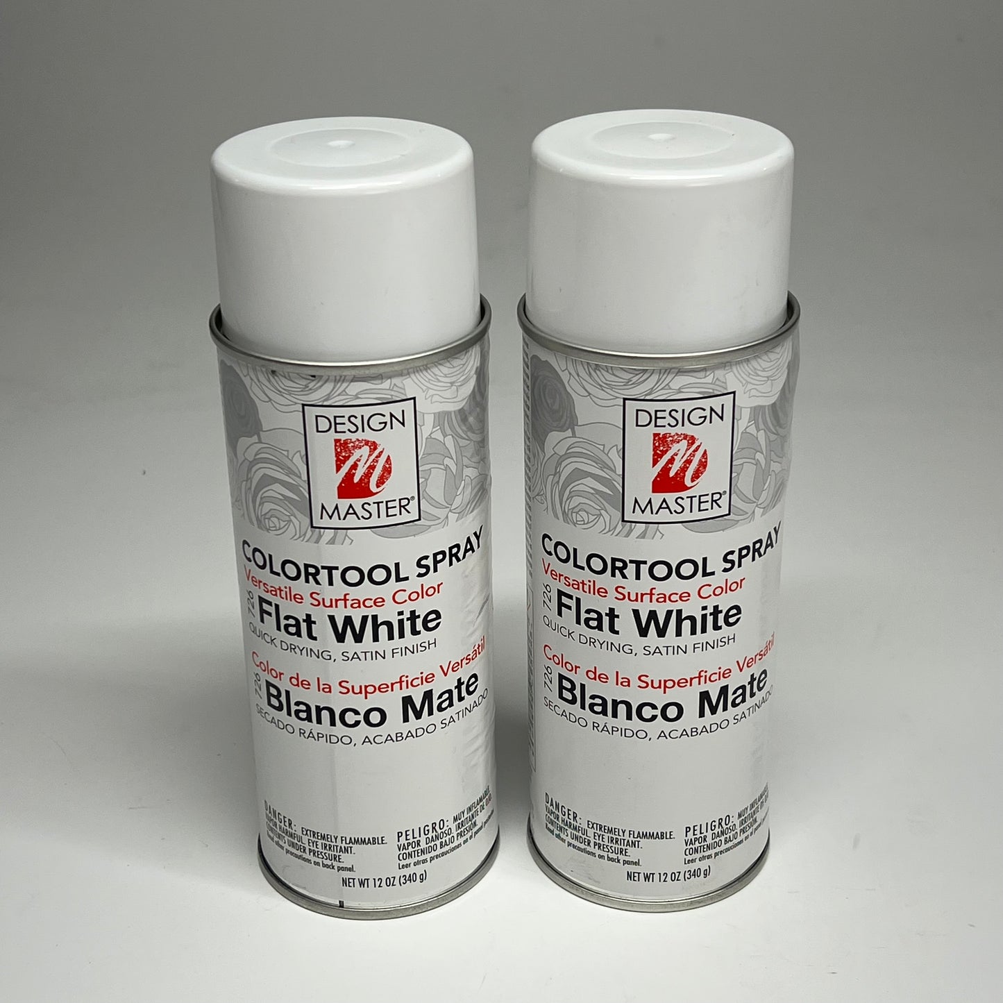 DESIGN MASTER (2 PACK) Colortool Spray Versatile Surface Color 12oz Flat White