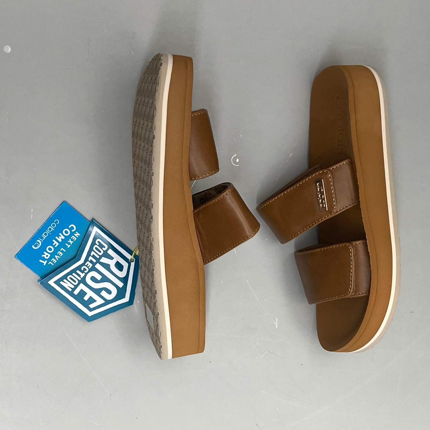 COBIAN Dana Rise Elevated Flatform Style Slide Women's Sz 8 Tan DNA24-230-08