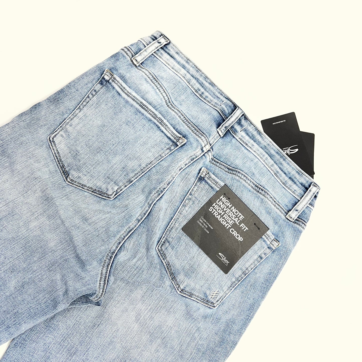 SILVER JEANS CO High Note High Rise Straight Crop Jeans  Women's Sz 28/27 Light