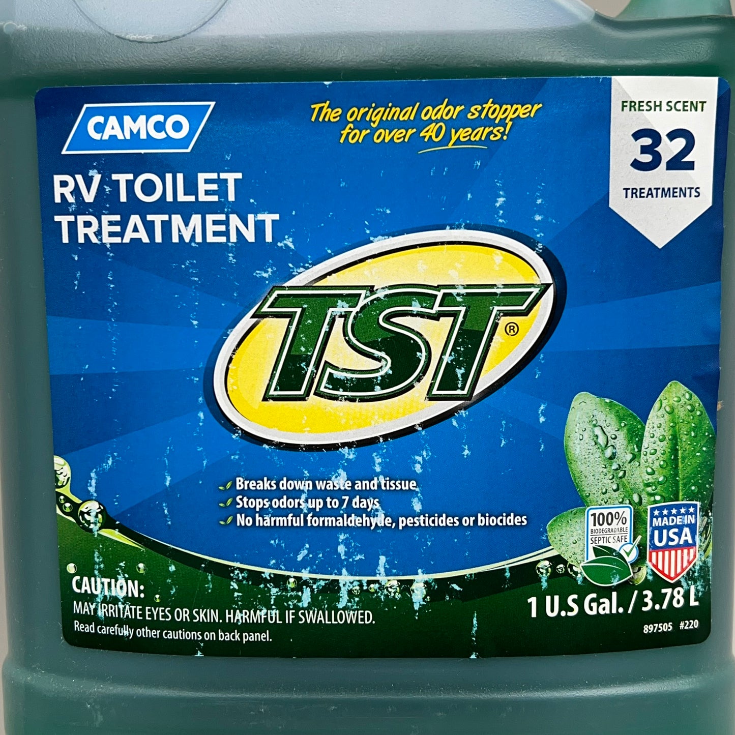 CAMCO (2 PACK) RV Toilet Treatment Prevents Odors 32 Treatments Fresh Scent 1Gal