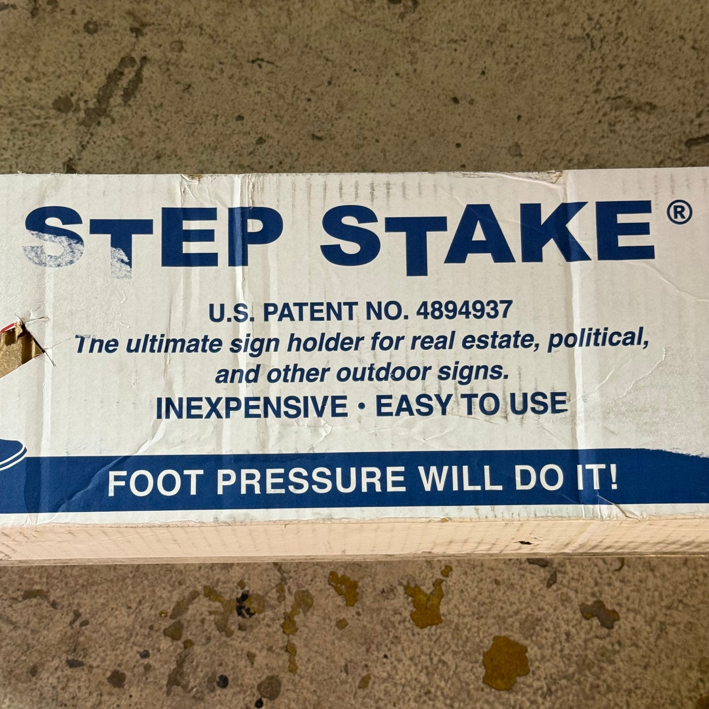 STEP STAKE (25 PACK) U-TOP Yard Sign Step Stake 1/4" B x 5 1/2" x 30" Grey