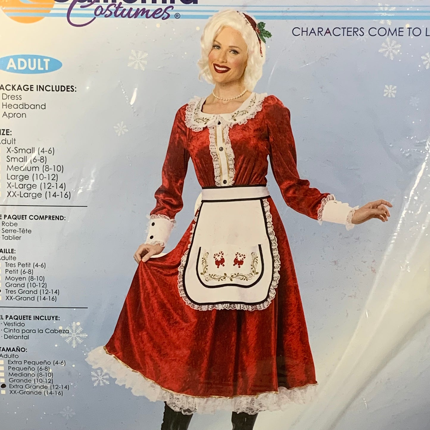 CALIFORNIA COSTUMES Women's Classic Mrs. Claus Sz-XL (12-14) Red/White 01556