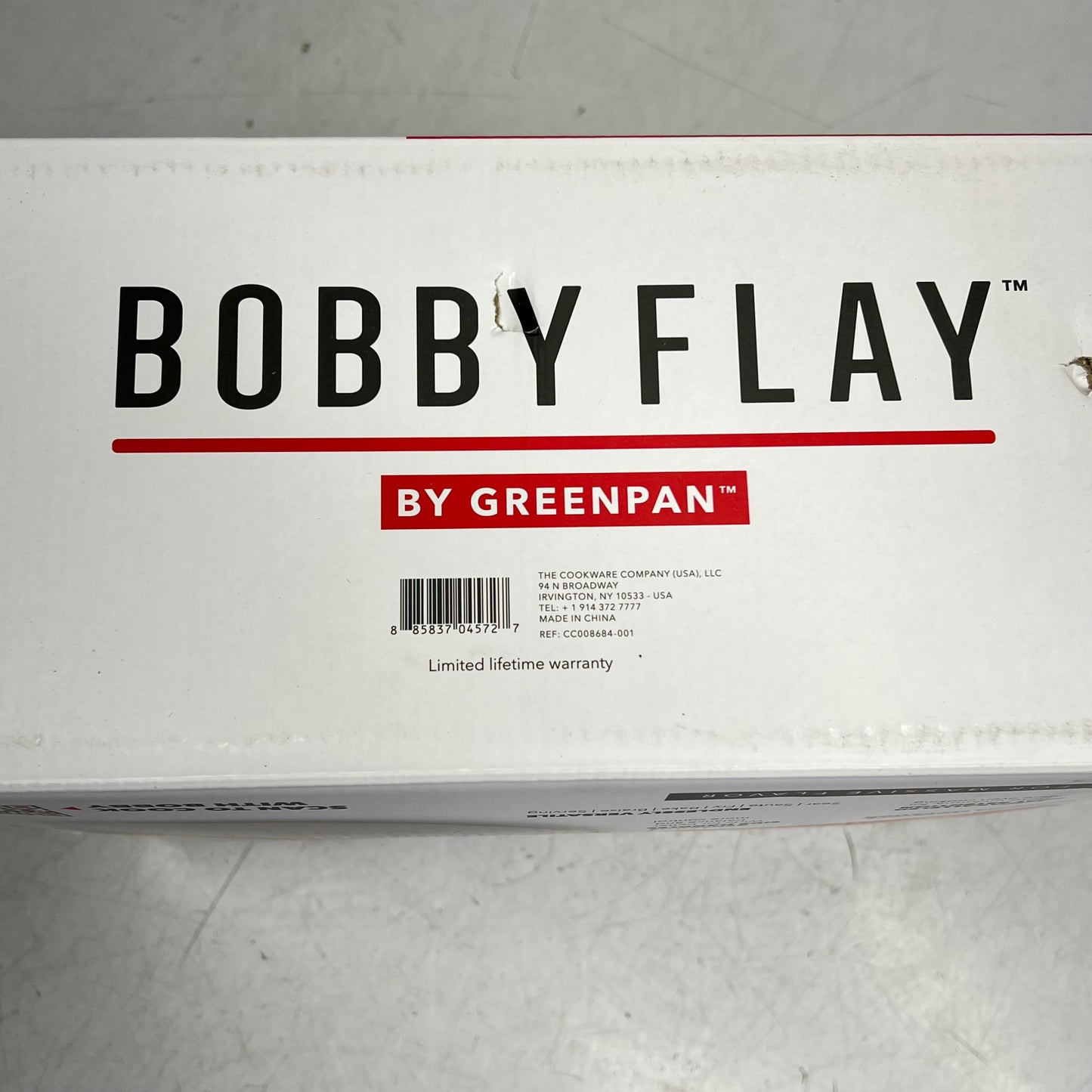 GREEN PAN  Bobby Flay Enameled Cast Iron Round Dutch Oven W/ Lid 5.5 Qt White