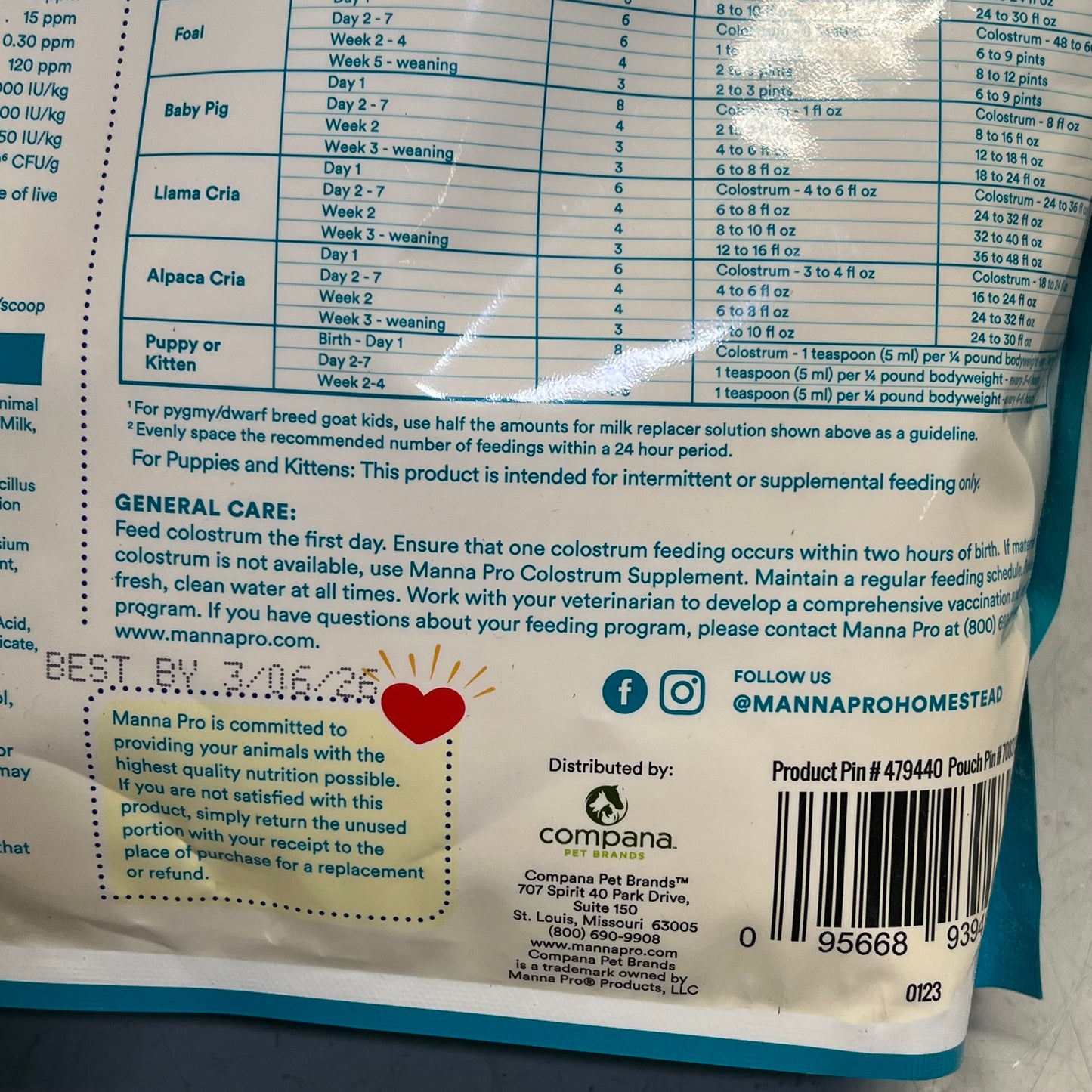 NURSE ALL All-Milk Replacer W/ Probiotics Multi-Species 3.5lbs White BB 03/26