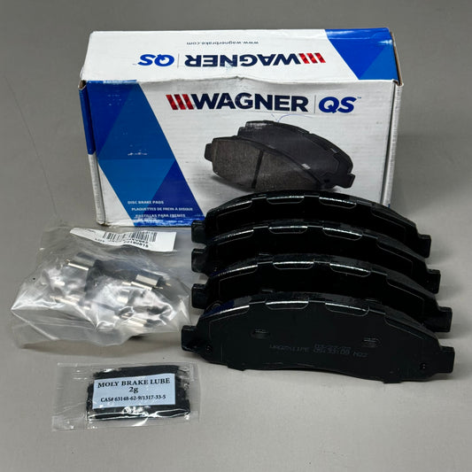 WAGNER QS Ceramic Disc Brake Pad Set 7" x 2" Black ZX962