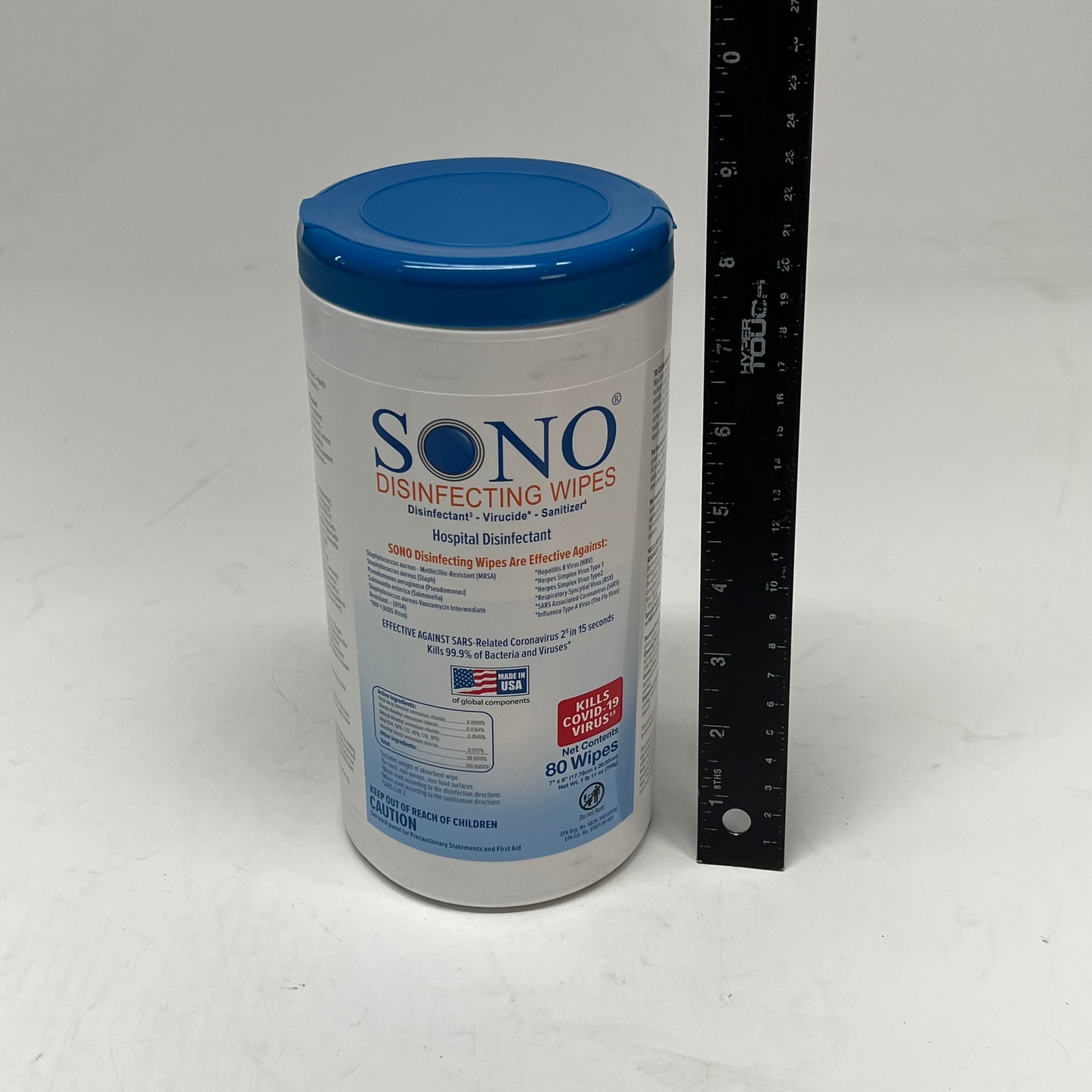 SONO (6 PACK, 80 Wipes Each) Disinfecting Wipes For Plastic & Rubber Surfaces