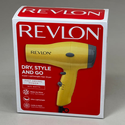 REVLON Super Lightweight and Compact 1875W Ionic Hair Dryer Yellow RV477