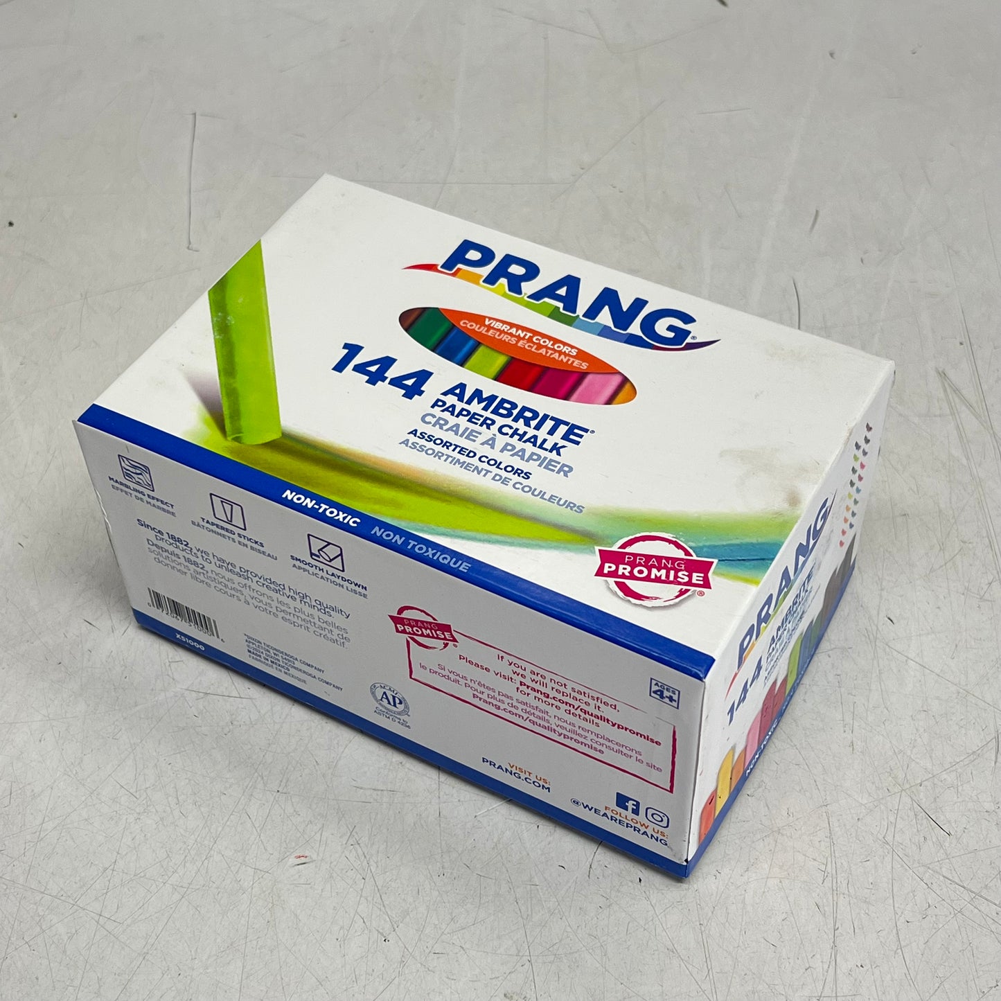 PRANG (144 PACK) Ambrite Paper Chalk Vibrant Colors Grit-free Multicolor X51000