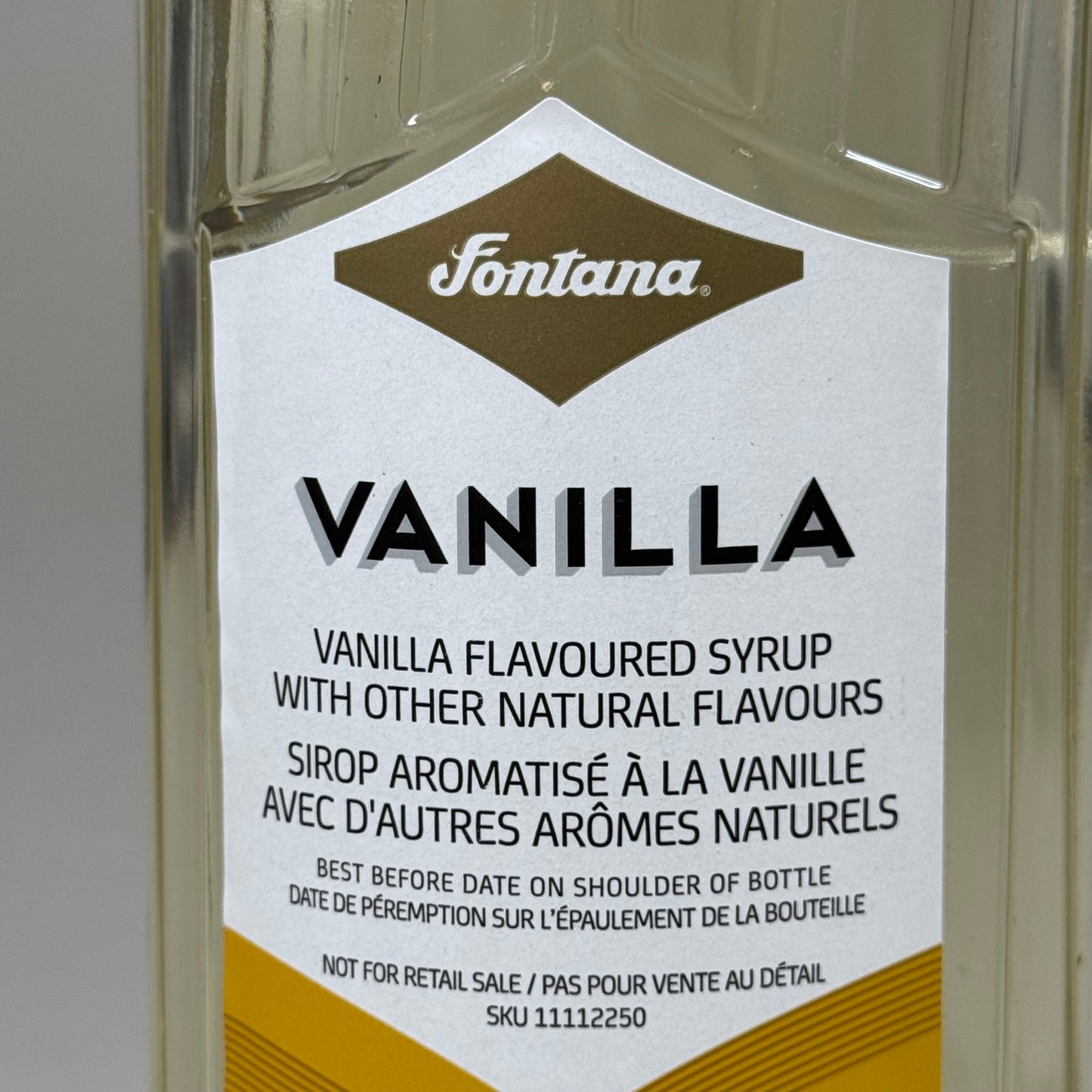 ZA@ FONTANA (New) Flavored Coffee Syrup Vanilla 1 L Bottle A