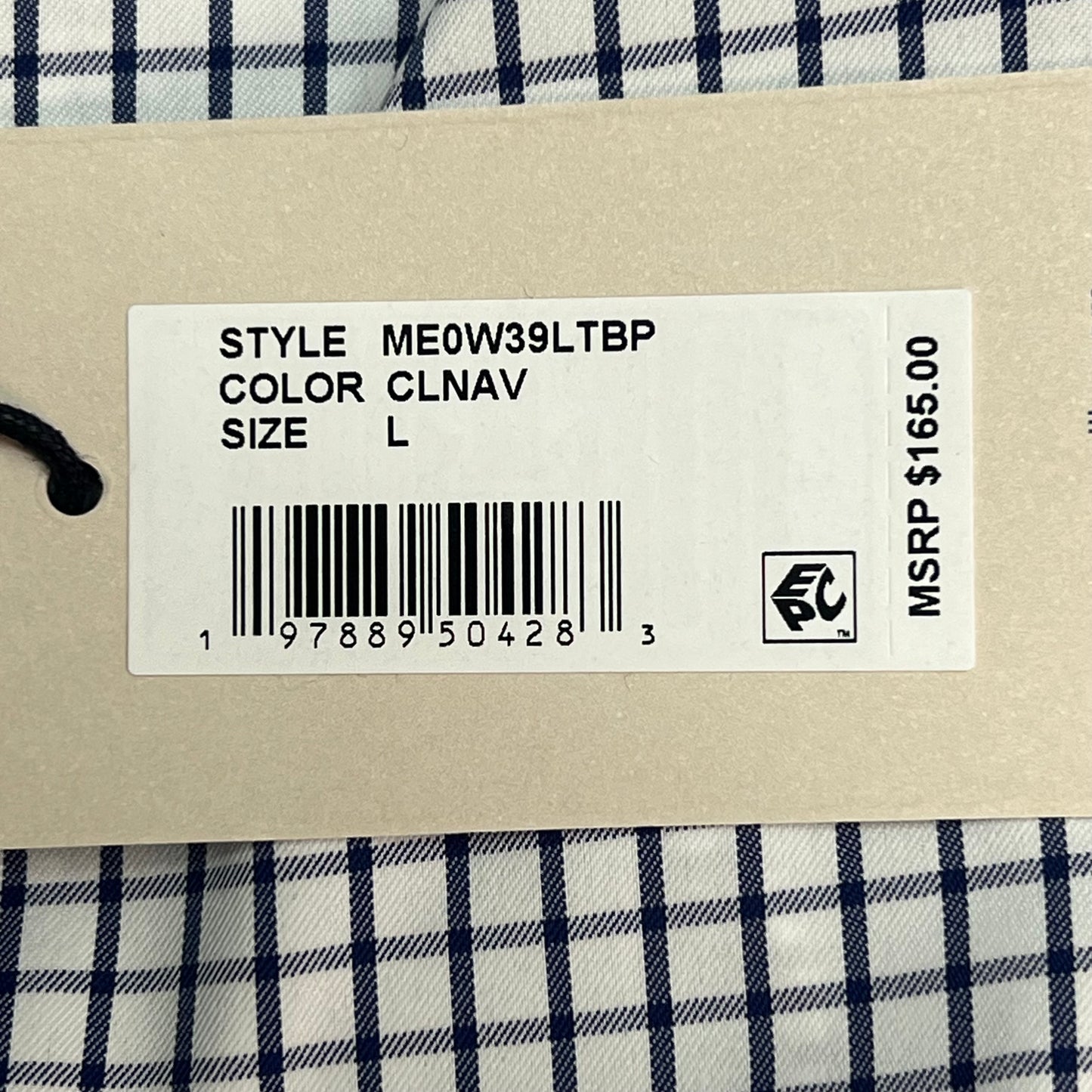 PETER MILLER Hanford Performance Twill Sport Shirt Men's Sz L Classic Navy