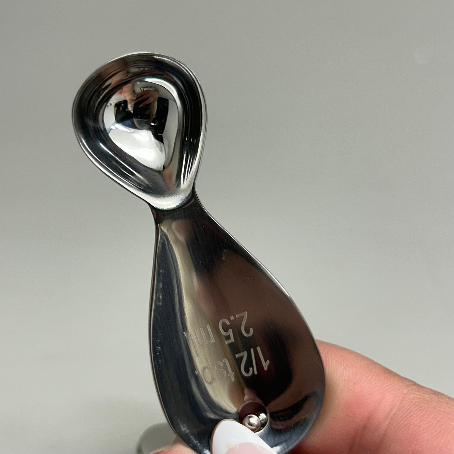 RSVP (5 Spoons) Teardrop Oval Stainless Steel Measuring Spoon 1tbs,1tsp,1/2tsp,1/4tsp,1/5tsp Chrome