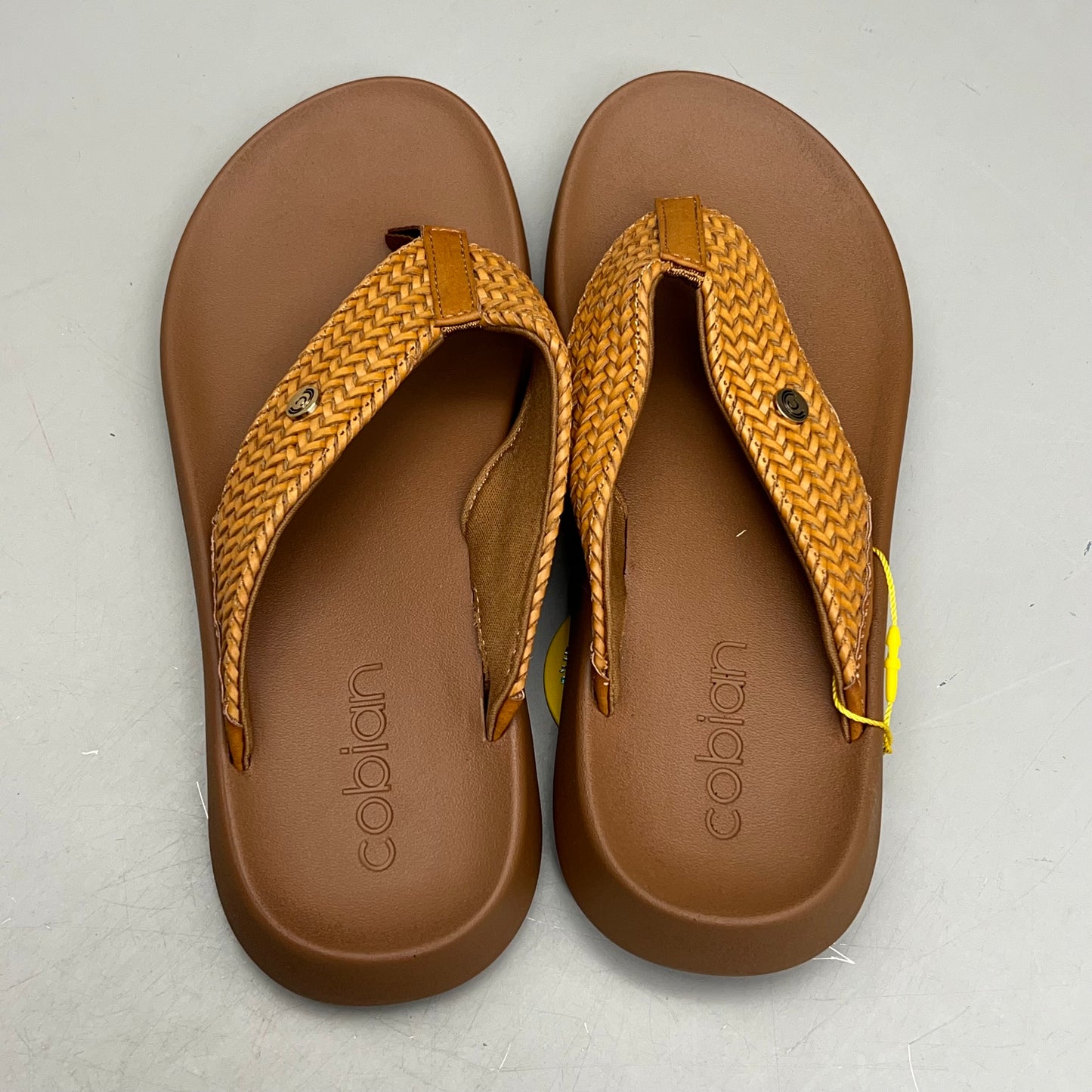 COBIAN Palmilla Braided Synthetic Leather Strap Sandals Women's Sz 7 EU 37 Tan PAL25-230-7