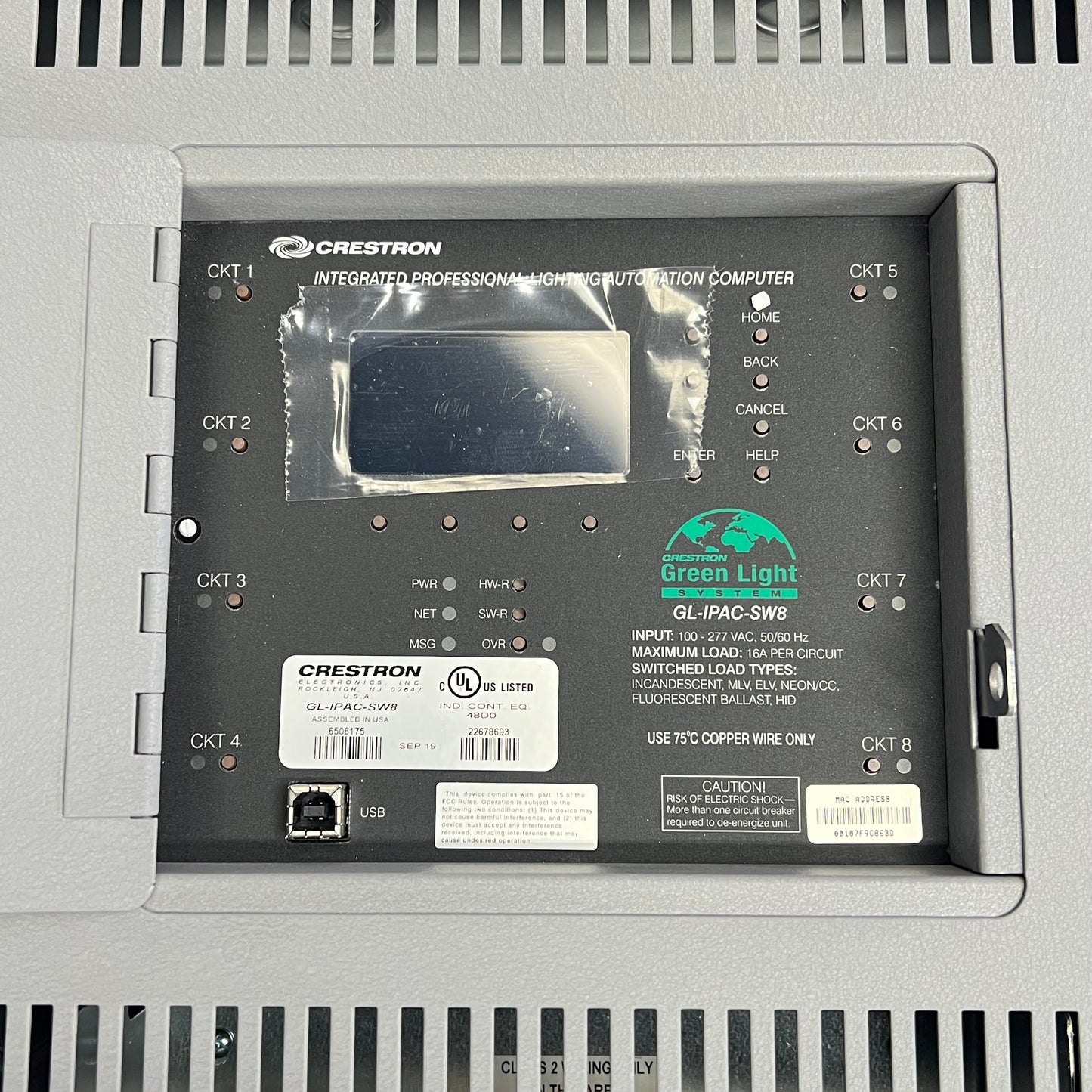 CRESTRON Green Light Integrated Switching System CL-SPACEBUILDER-GLIPACSW8