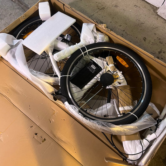 ZA@ ECOTRIC 36V Step-Thru Electric Bike, White NS-PEA26LED-W-E09 A