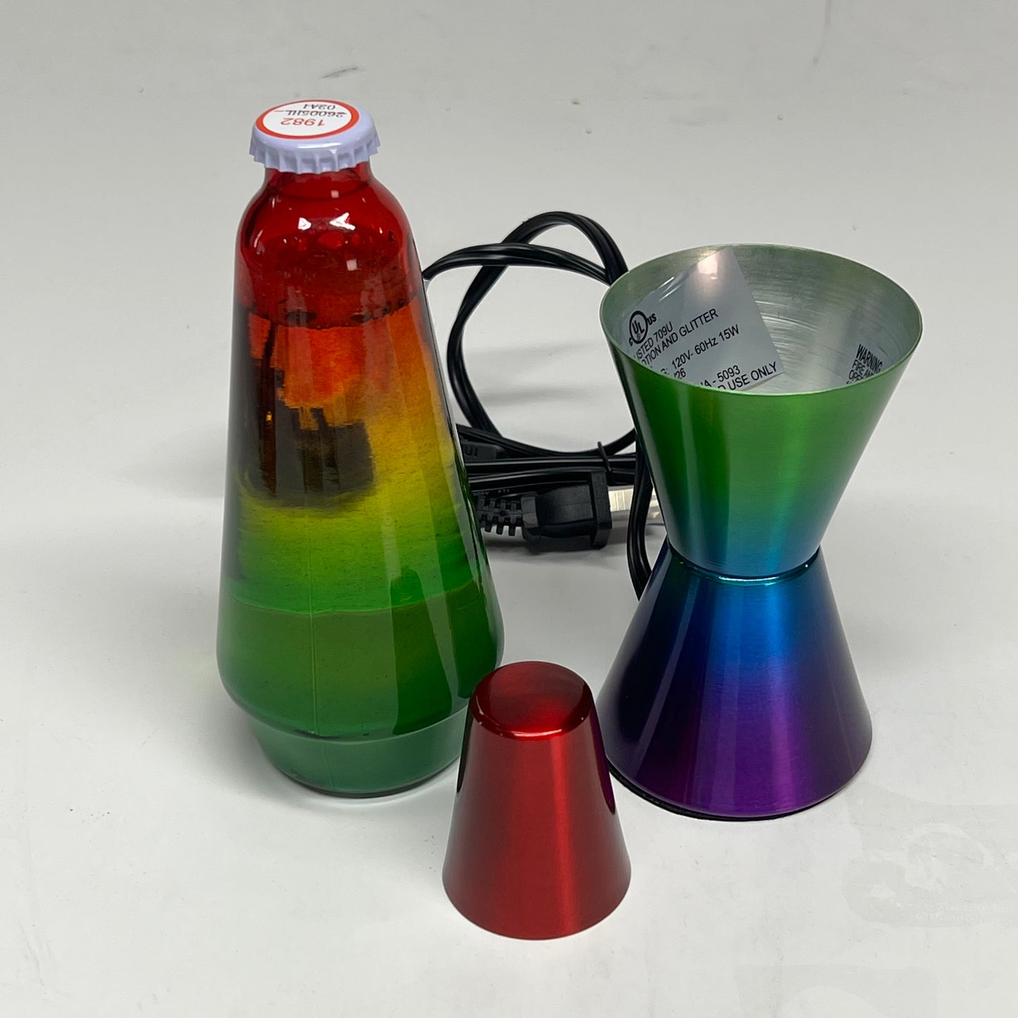 SCHYLING Accent Lava Lamp Illuminate Your Mood 11.5" Rainbow Liquid & Base 1982