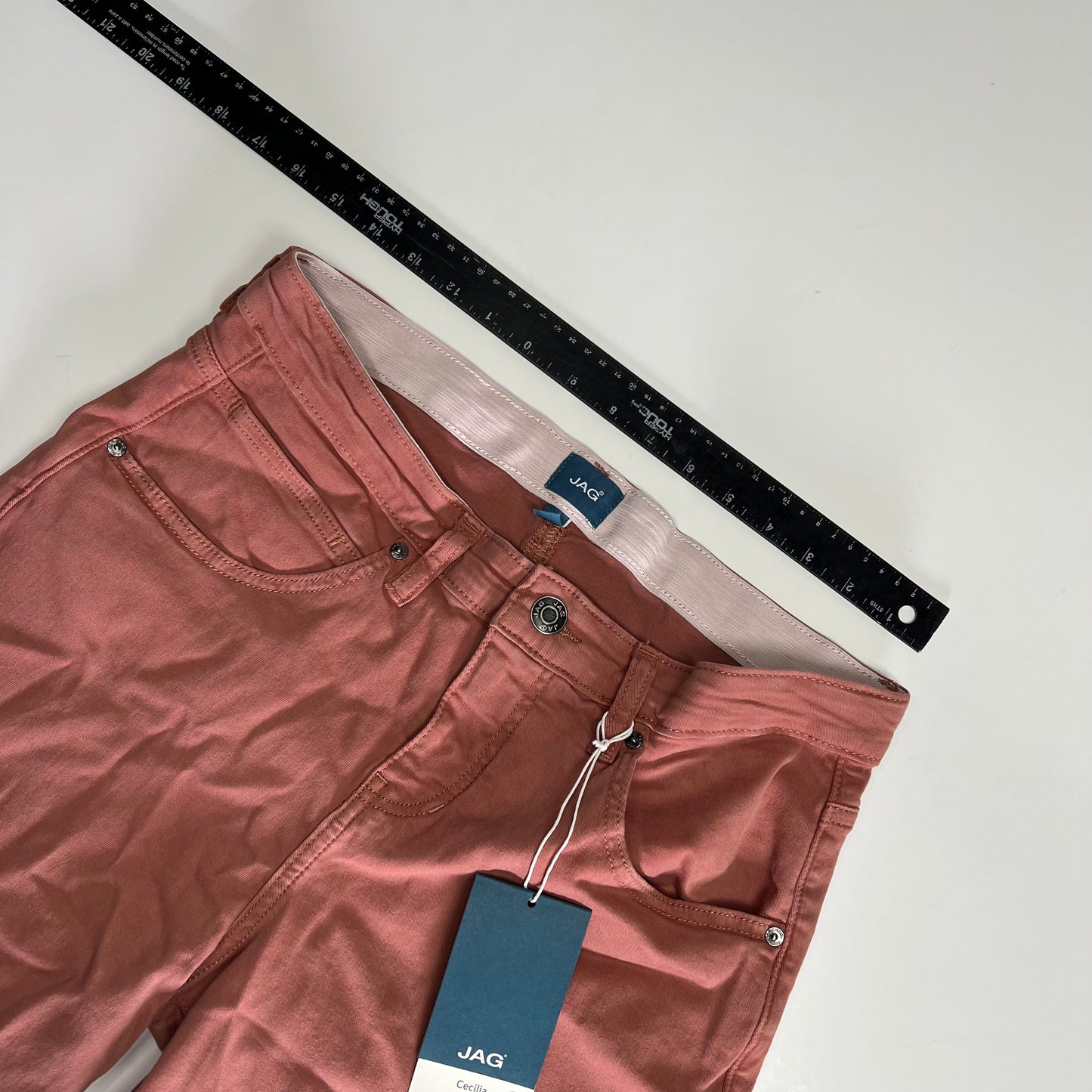 JAG Cecilia Capri Pants Super Stretch Twill Fabric Mid Rise Women's Sz 10 Salmon