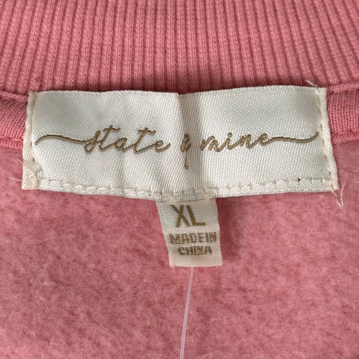 STATE OF MINE Sewn on New Mexico Crewneck Hoodie Blush Pink Women's Sz XL 15711