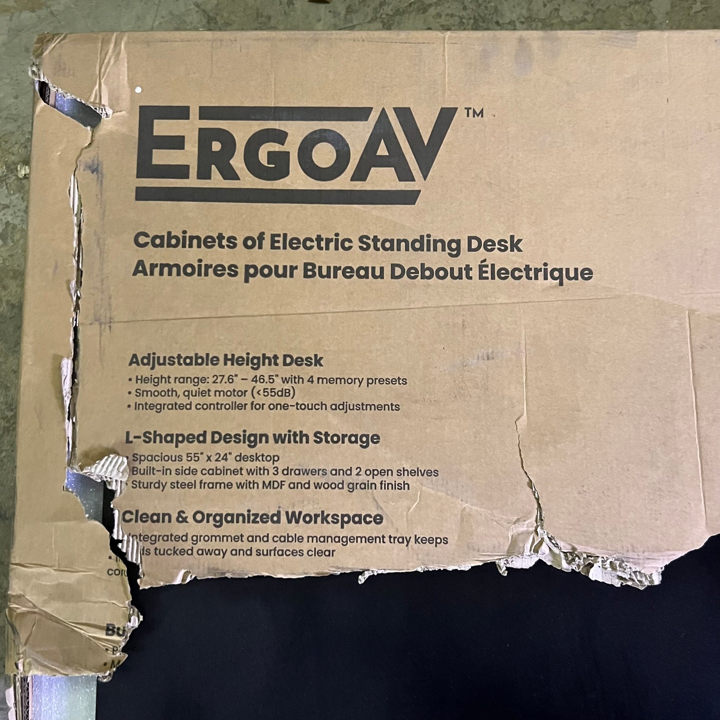 ZA@ ERGOAV Cabinets of Electric Standing Desk ERDC5-01WN (New Other, Minor Damage)