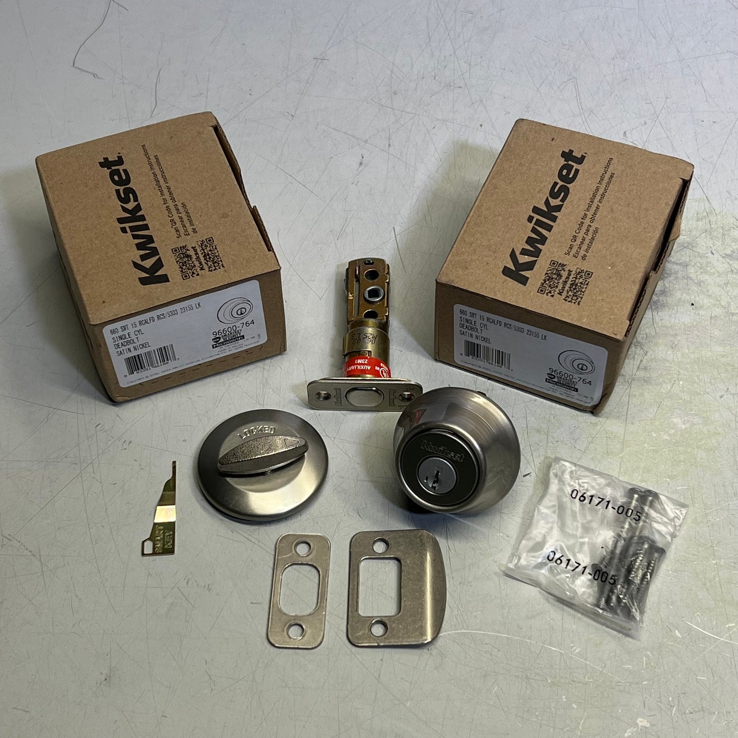 KWIKSET (2 PACK) 660 Series Single Cylinder Deadbolt Satin Nickel 96600-764
