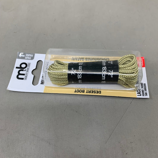 M&B QUALITY SHOE CARE (6 Pack) Military Shoe Lace 1 Pair 72" Desert Tan