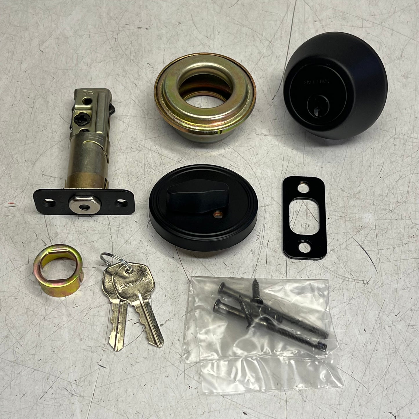KWIKSET Safe Lock Single Cylinder Deadbolt W/ 2 Keys Matte Black 9SD91000-045