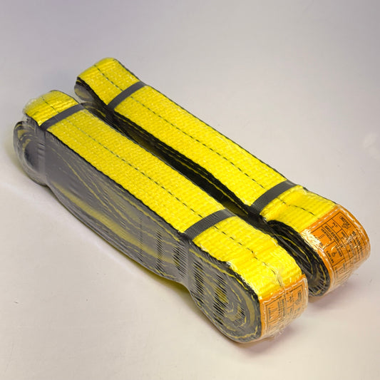 MYTEE (2 PACK) 2" X 8 Ft Web Sling Twisted Eye & Eye 2-Ply Tow Strap Lifting EERSL-28