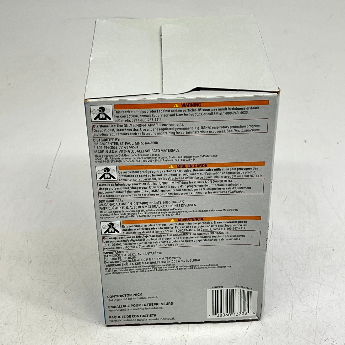 3M (4 PACK, 20 EACH) N95 Particulate Respirator 8210 Plus For Paint 8210PP20