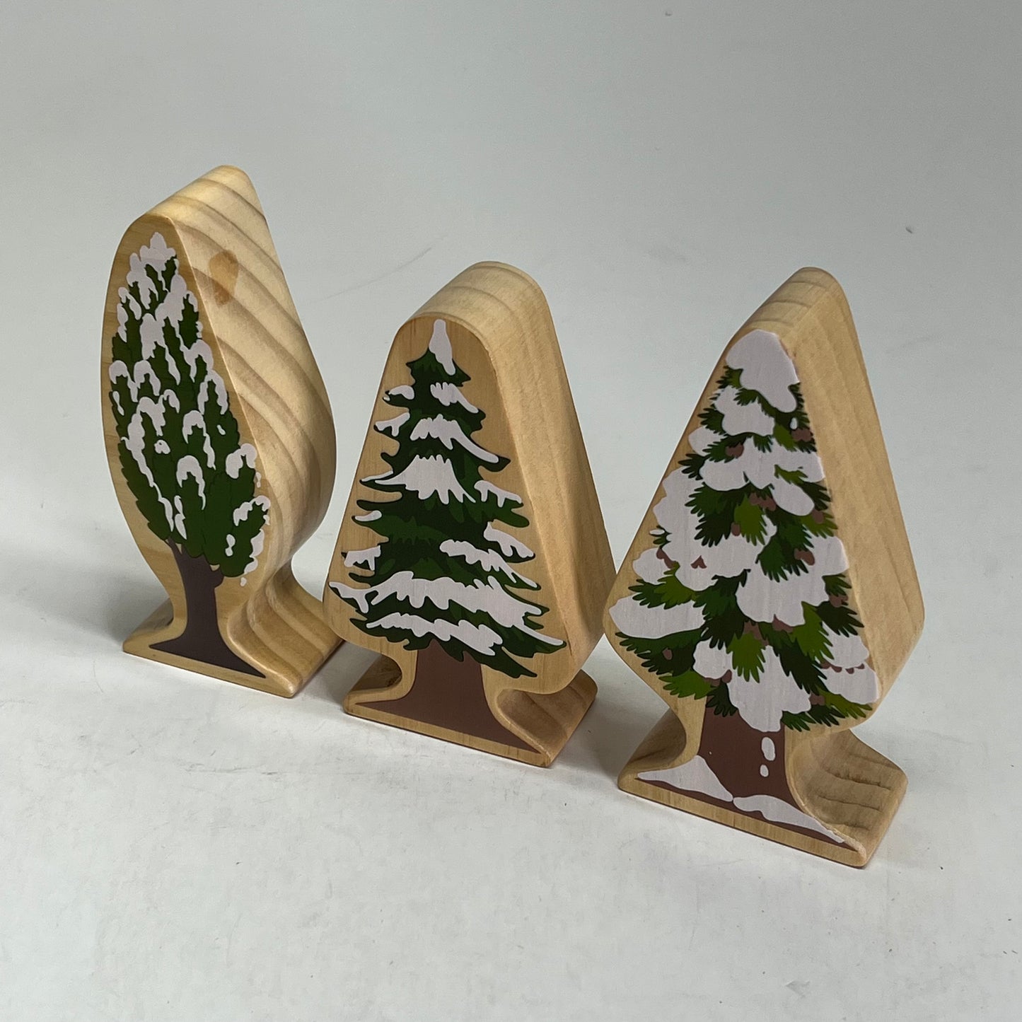 KAPLAN Four Seasons Double Sided Wood Trees Set 12 Piece Set Green 37395
