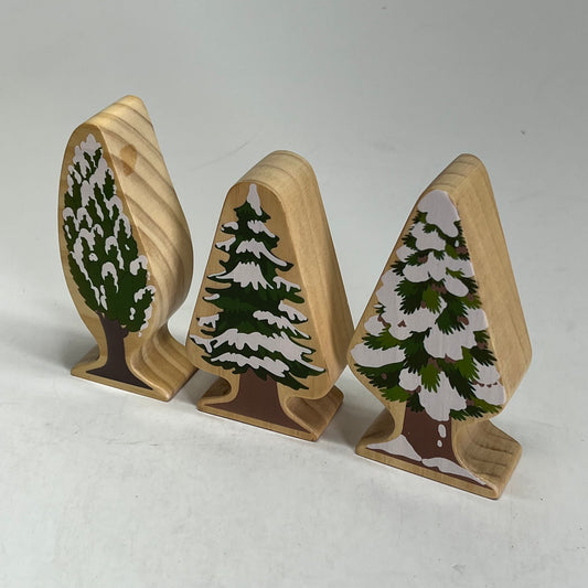 KAPLAN Four Seasons Double Sided Wood Trees Set 12 Piece Set Green 37395