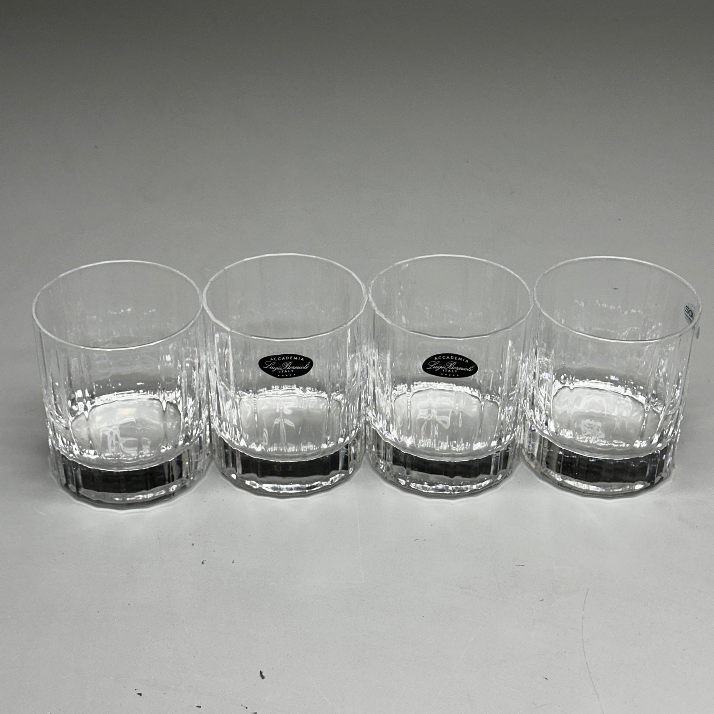 LUIGI BORMIOLI Set of 4 Bach Glasses 3"Dx4"H Clear