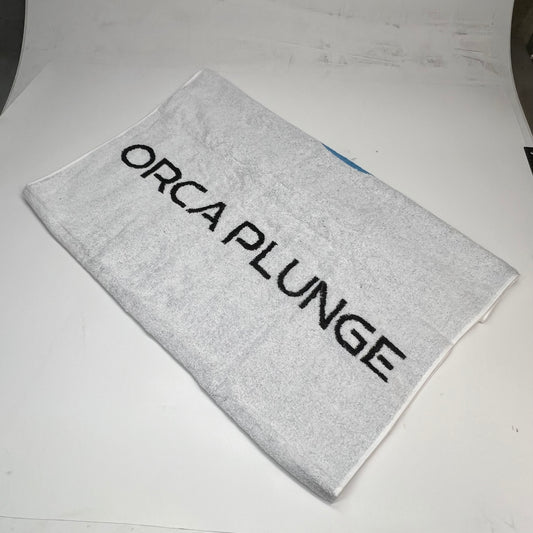 ORCA PLUNGE Beach Towel for Cold Plunge 100% Cotton 63"x32" White/Black