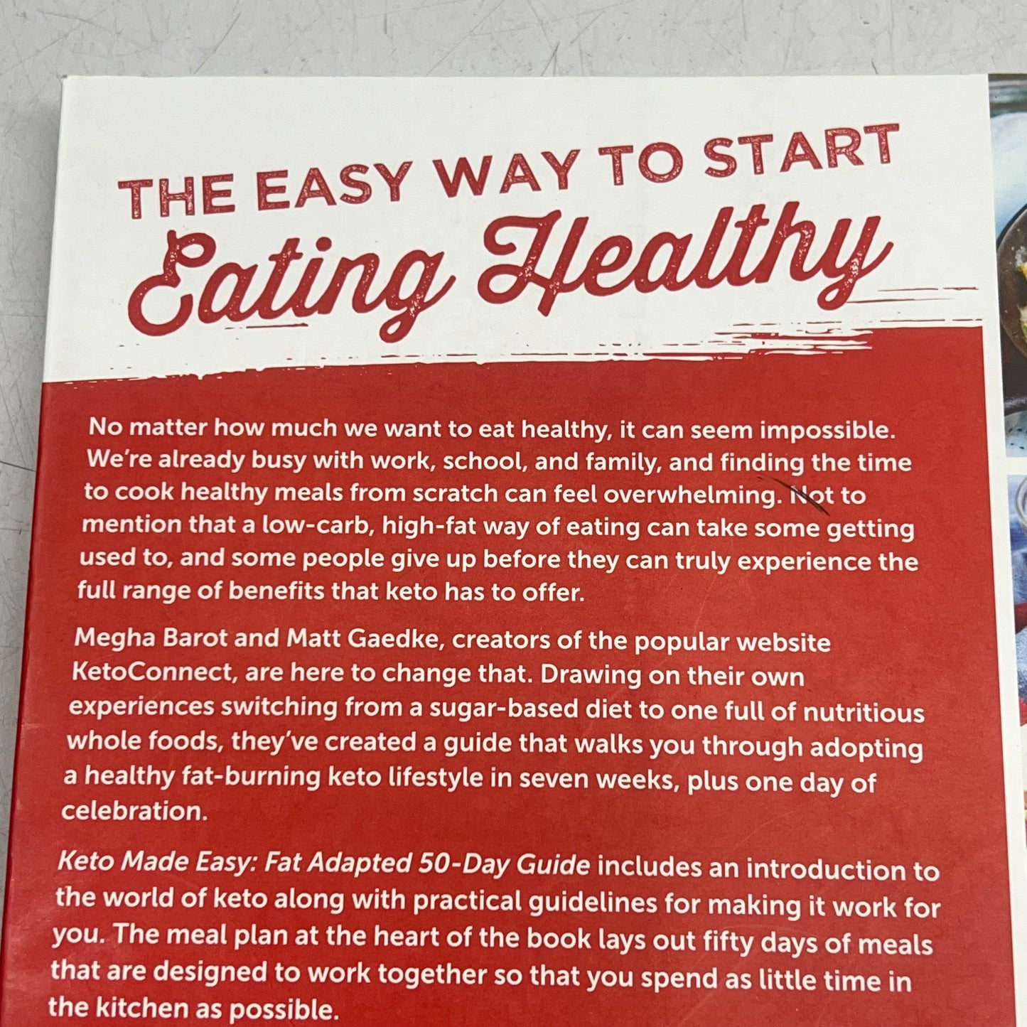 KETO MADE EASY Fat Adapted 50-day Guide by Megha Bardot & Matt Gaedke Paperback