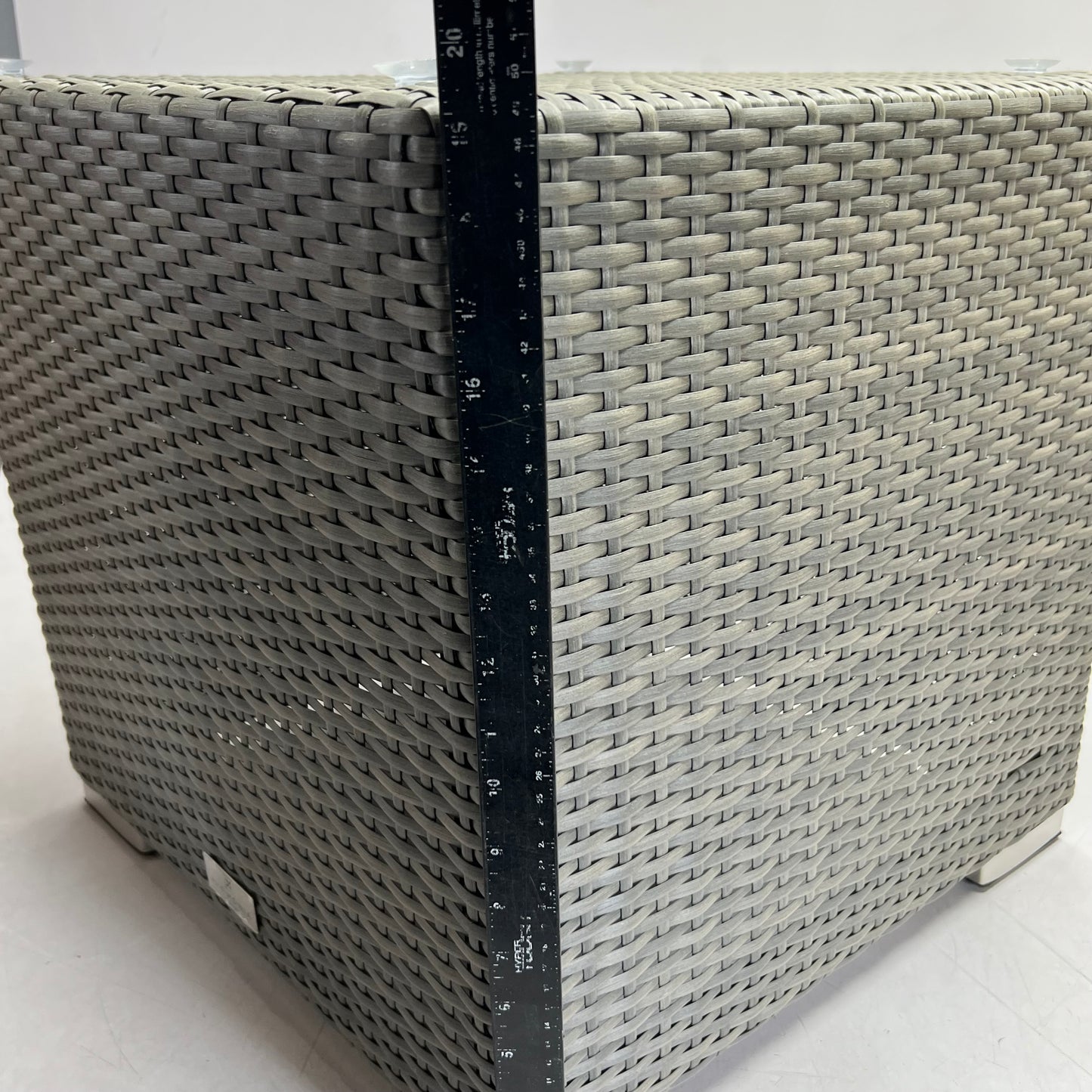 HARMONIA LIVING District End Table Sz 19"L x 19"W x 20"H Textured Slate, HL-DIS-TS-ET (New Other, Cosmetic Damaged)