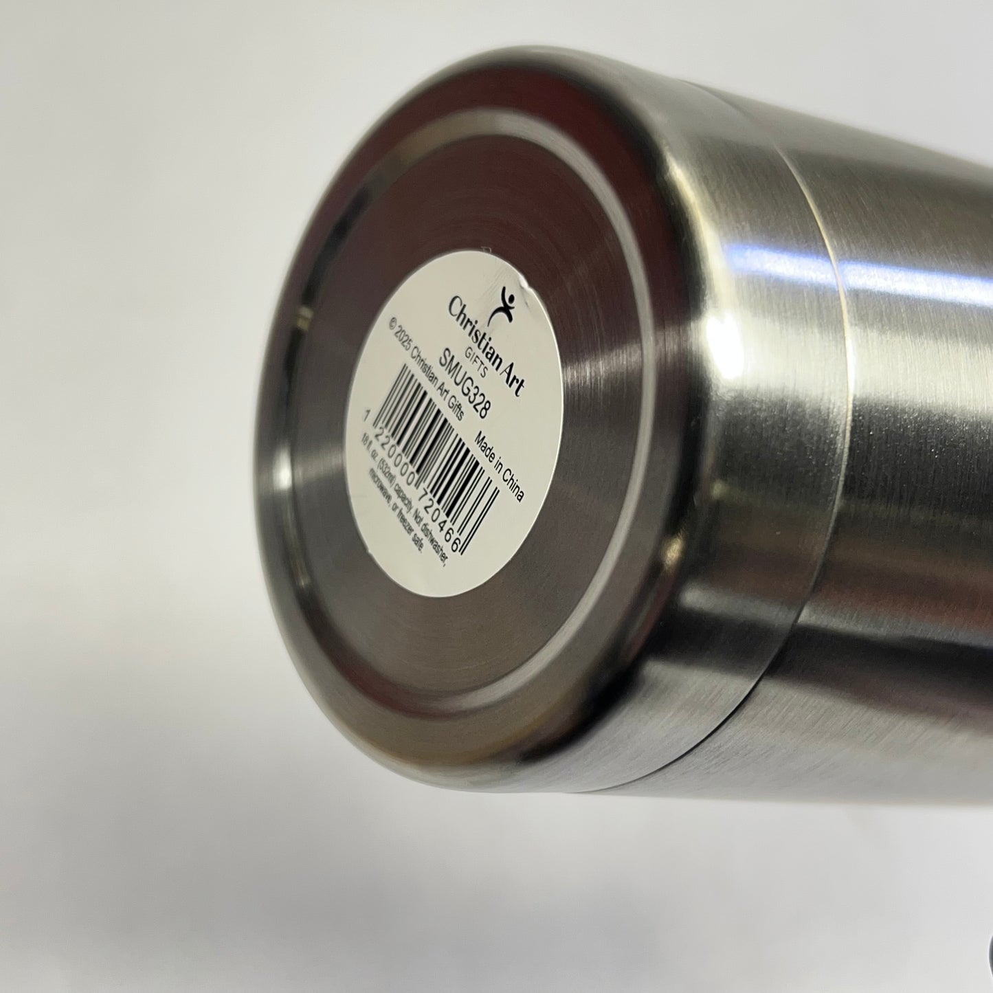CHRISTIAN ART GIFTS Timothy 6:11 Travel Mug with Handle 18 fl oz Silver SMUG328