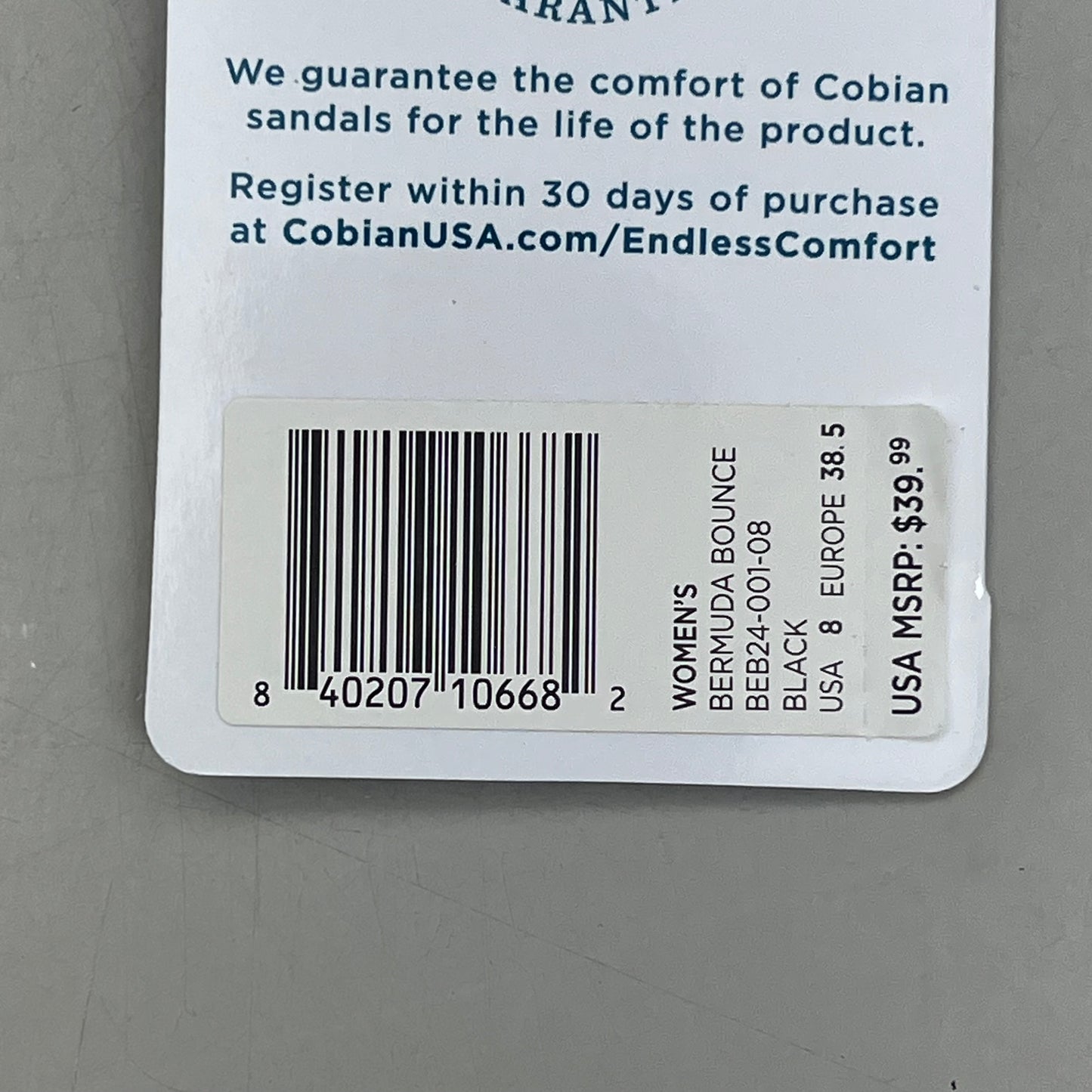 COBIAN Bermuda Bounce Sporty Style EVA Outsole Women's Sz 8 Black BEB24-001-08