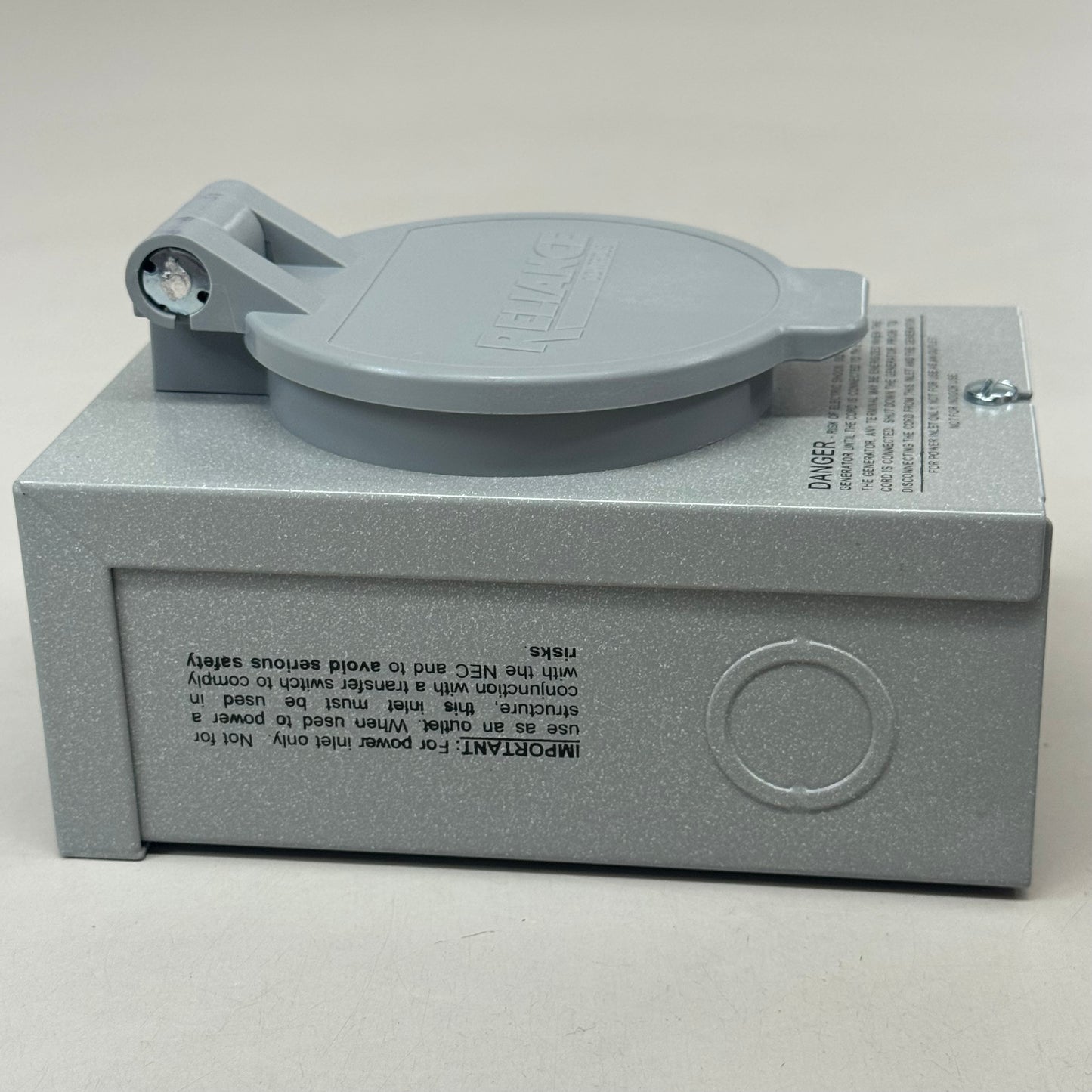 RELIANCE CONTROLS Power Inlet Box For Generator Cord Connection L14-30 Grey PB30
