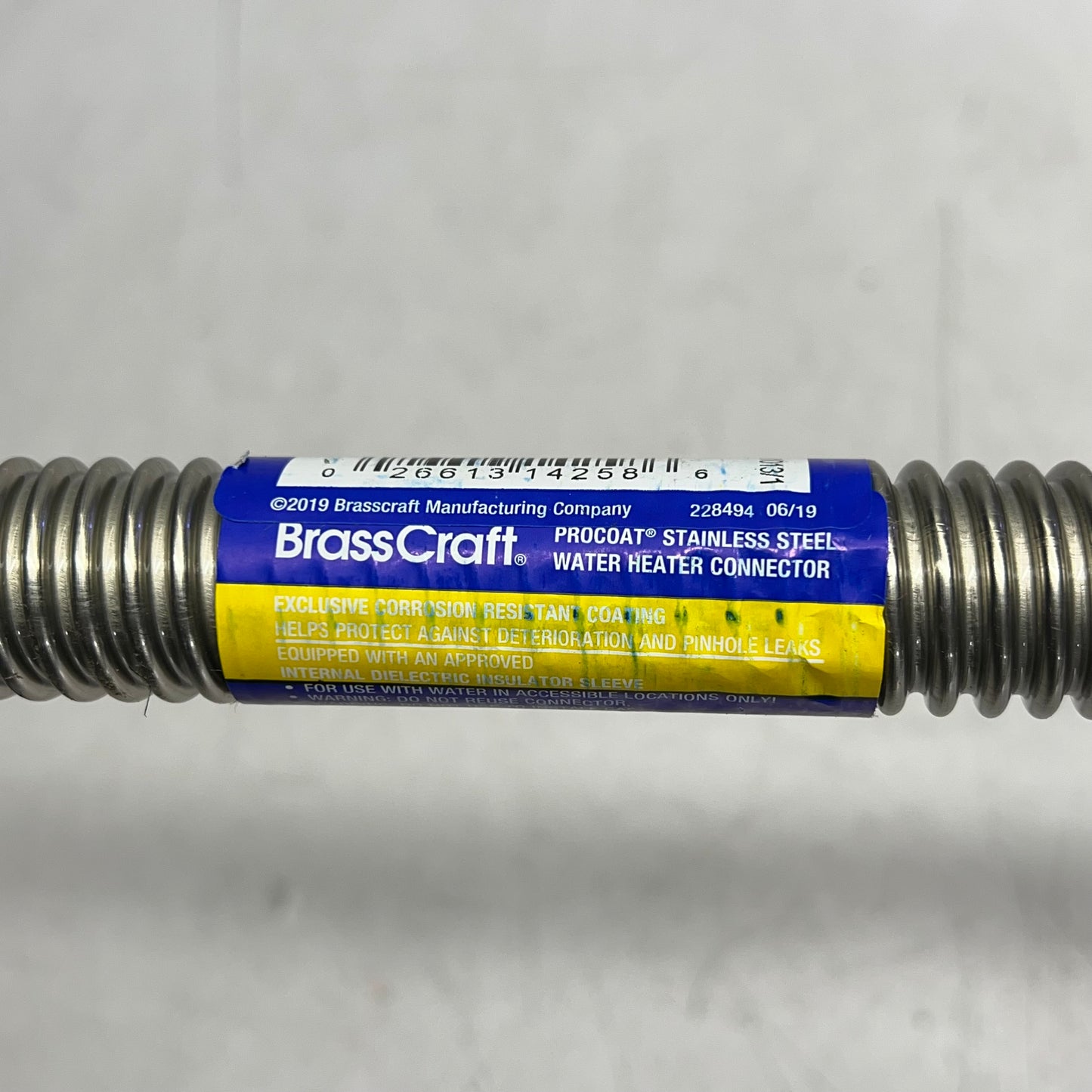 ZA@ BRASS CRAFT (2 PACK) Pro-coat Flexible Corrugated Stainless Steel Water Heater Connector  18" L SWB00-18N