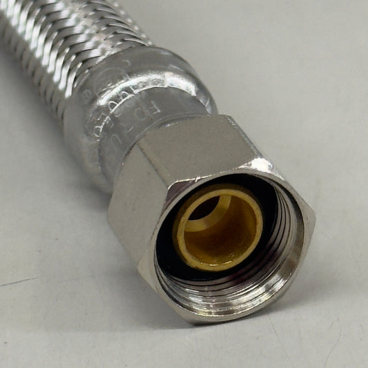 PLUMBSHOP (5 Pack) Braided Stainless Steel Faucet Connector 3/8" Compression X 1/2" FIP PLS1-20A-F