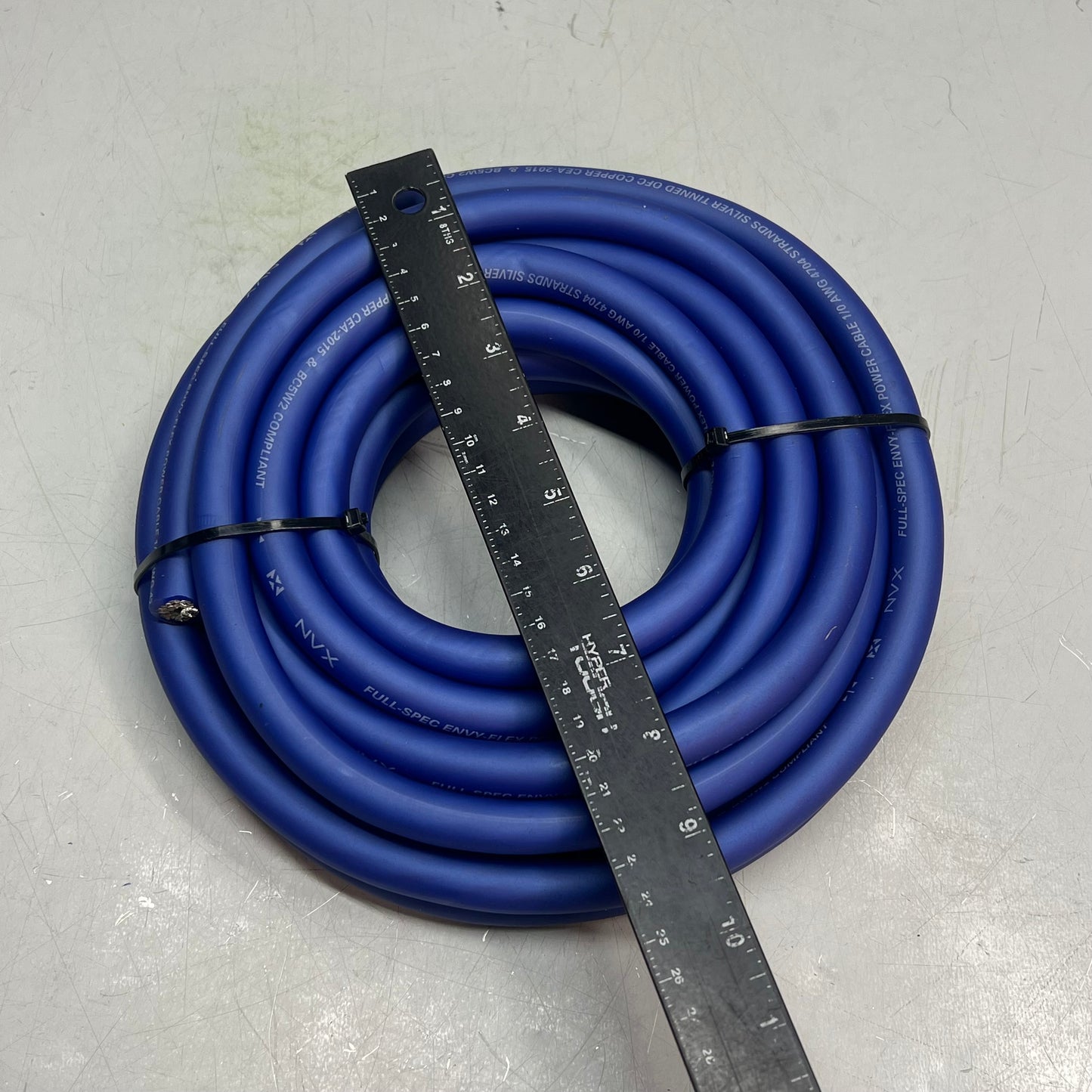 NVX Oxygen-Free Copper EnvyFlex Power/Ground Wire 1/0 Gauge 25' Blue XW0BL25